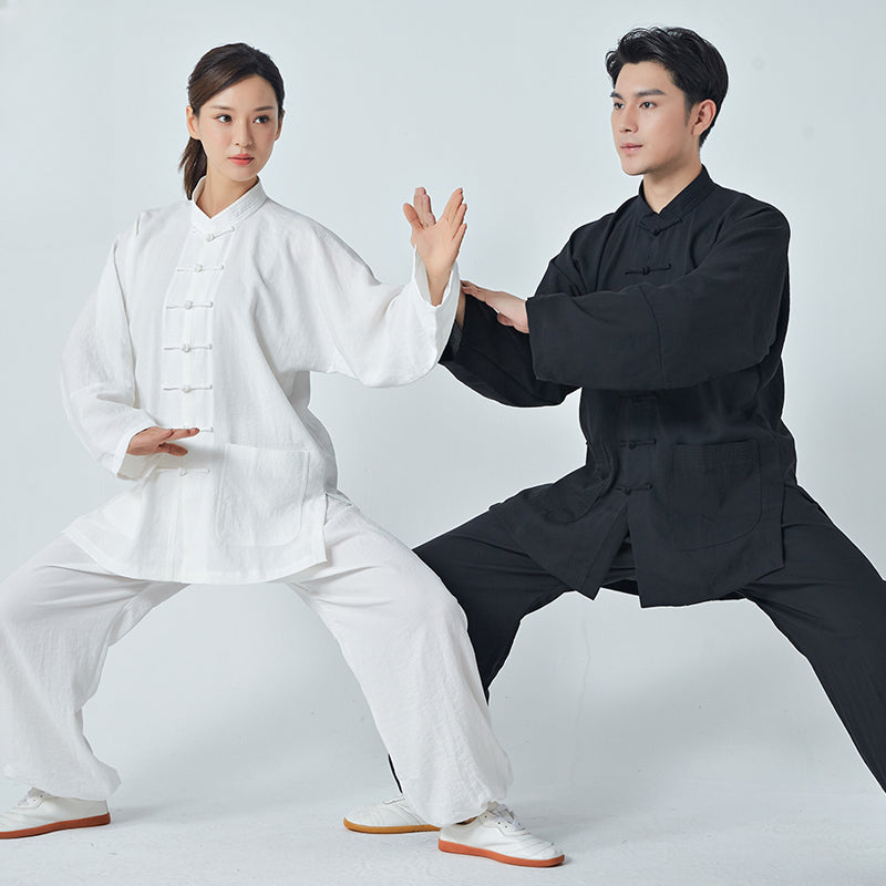 Tai Chi Suit Kung Fu Uniforms Cotton and Linen Men's and Women's Shadowboxing Clothing Baduanjin Chinese Style Martial Arts Practice Clothes Outfit - Moderndancedress.com