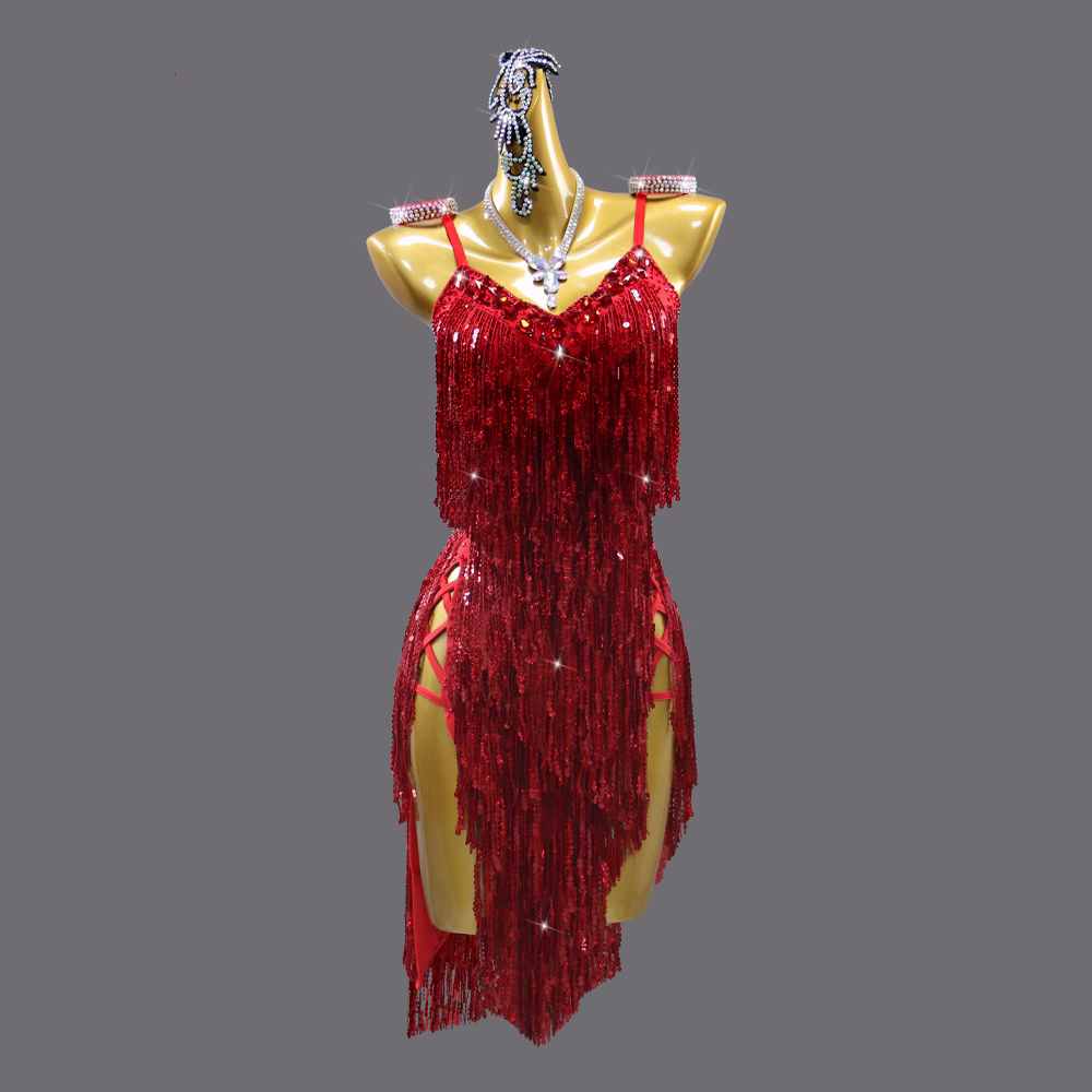 red sequin dance dress Dazzle Dancewear Ltd