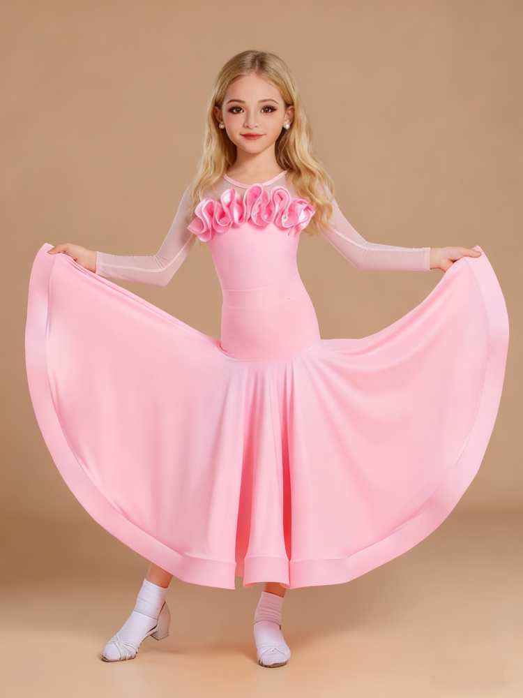 Girls Ballroom Dance Dresses Pink Blue Ruffles Waltz Tango Latin Ballroom Dance Dress for Kids Waltz Dancing Swing Skirts Moderndancedress.com Girls Ballroom Dance Dresses Pink Blue Ruffles Waltz Tango Latin Ballroom Dance Dress for Kids Waltz Dancing Swing Skirts Moderndancedress.com