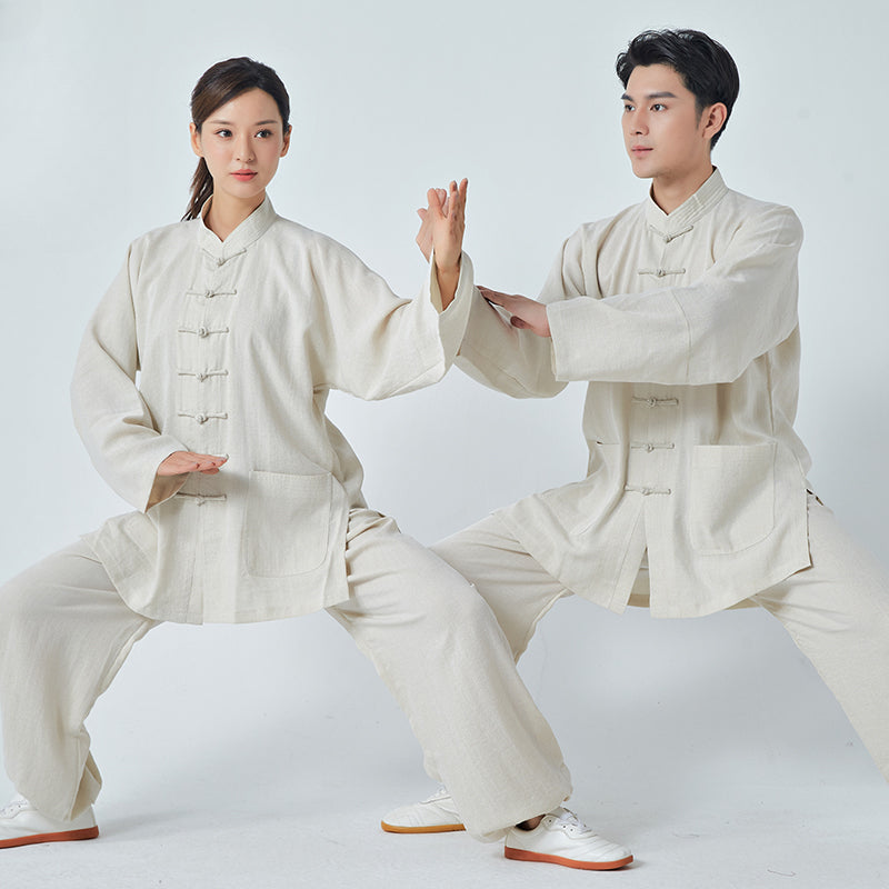 Tai Chi Suit Kung Fu Uniforms Cotton and Linen Men's and Women's Shadowboxing Clothing Baduanjin Chinese Style Martial Arts Practice Clothes Outfit - Moderndancedress.com