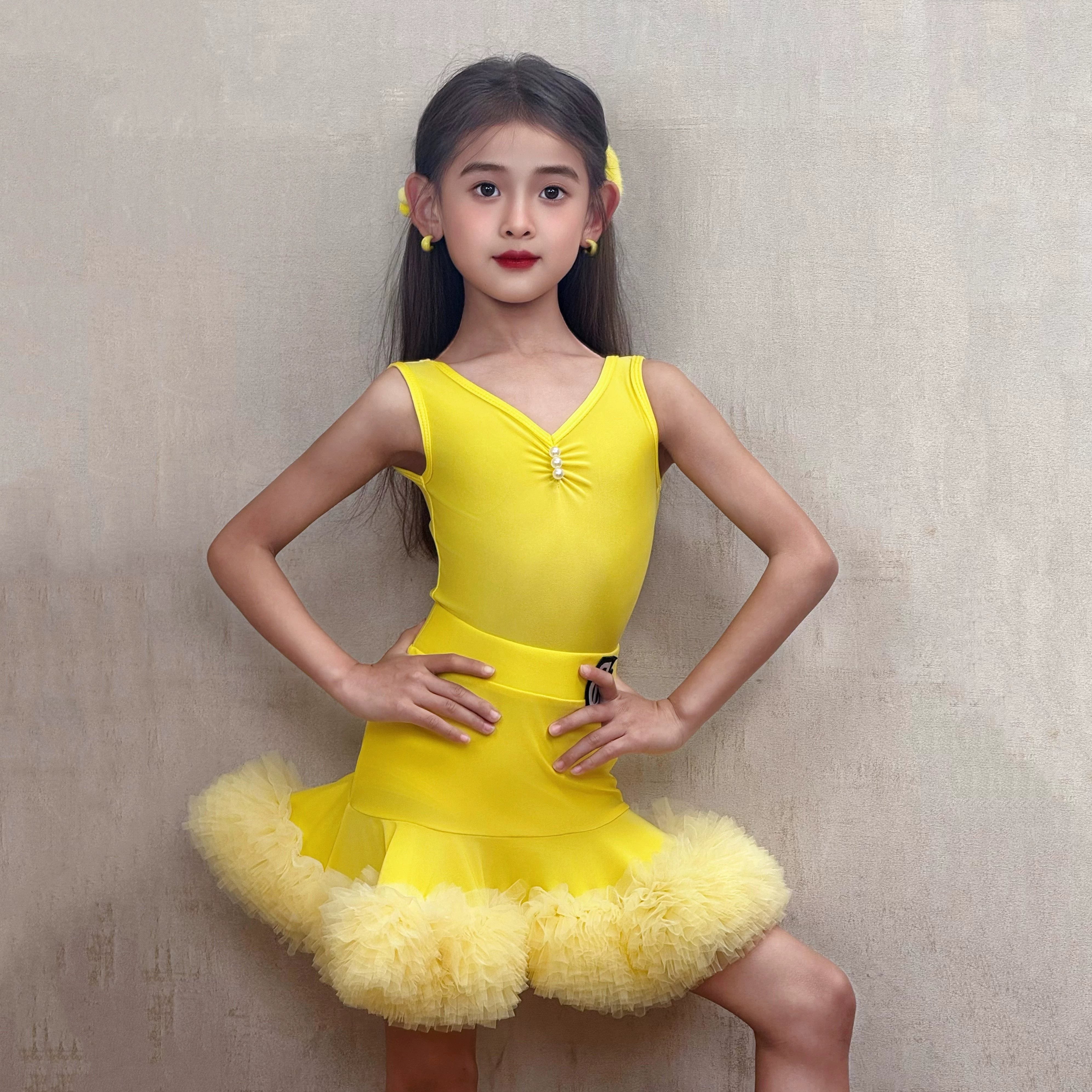 Yellow Girls Latin Dance Dresses Kids White Purple Ruffless Salsa Rumb – Moderndancedress.com Yellow Girls Latin Dance Dresses Kids White Purple Ruffless Salsa Rumb – Moderndancedress.com