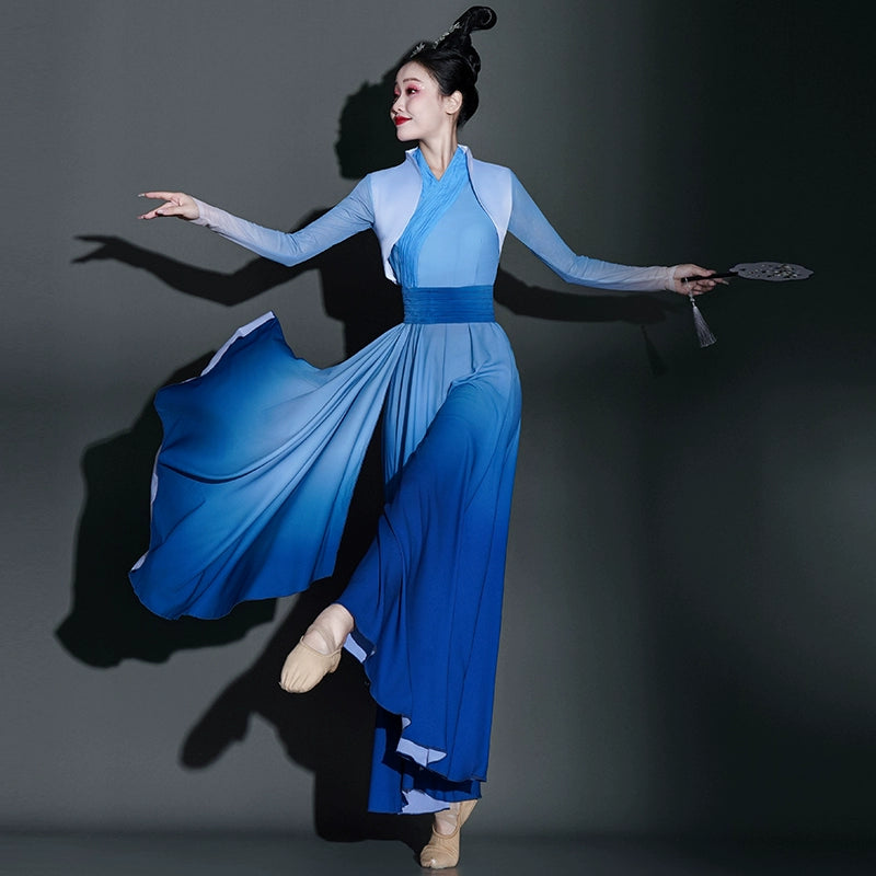 Blue chinese folk Classical dance costumes for women girls fairy umbrella fan dance hanfu Han Tang repertoire solo contest dance wear Moderndancedress.com Blue chinese folk Classical dance costumes for women girls fairy umbrella fan dance hanfu Han Tang repertoire solo contest dance wear Moderndancedress.com