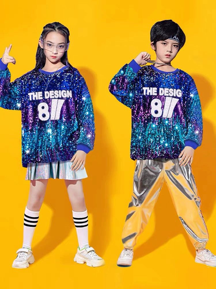 Children's Silver Blue Sequins Hip Hop Jazz Dance Costumes Boys Girls Street Dance Clothing Gogo Dancers Stage Performance Outfits for Kids – Moderndancedress.com Children's Silver Blue Sequins Hip Hop Jazz Dance Costumes Boys Girls Street Dance Clothing Gogo Dancers Stage Performance Outfits for Kids – Moderndancedress.com