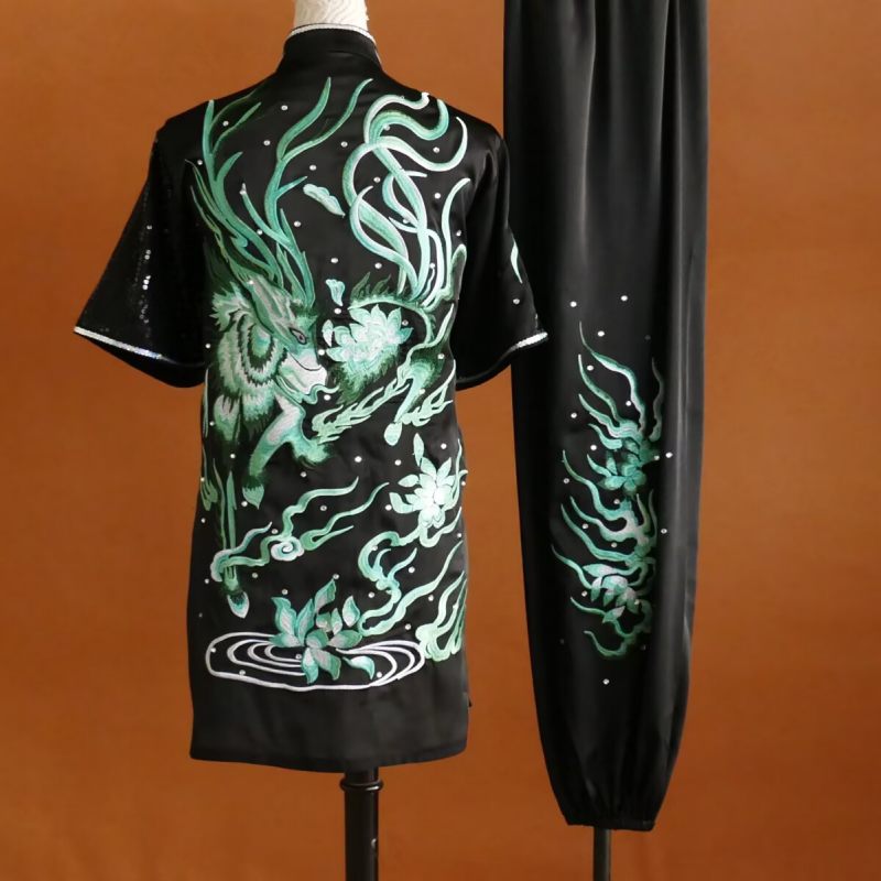 Custom Size Tai Chi Clothing for Unisex Youth Wushu Martial Art Chang Quan Competition Uniform - Moderndancedress.com