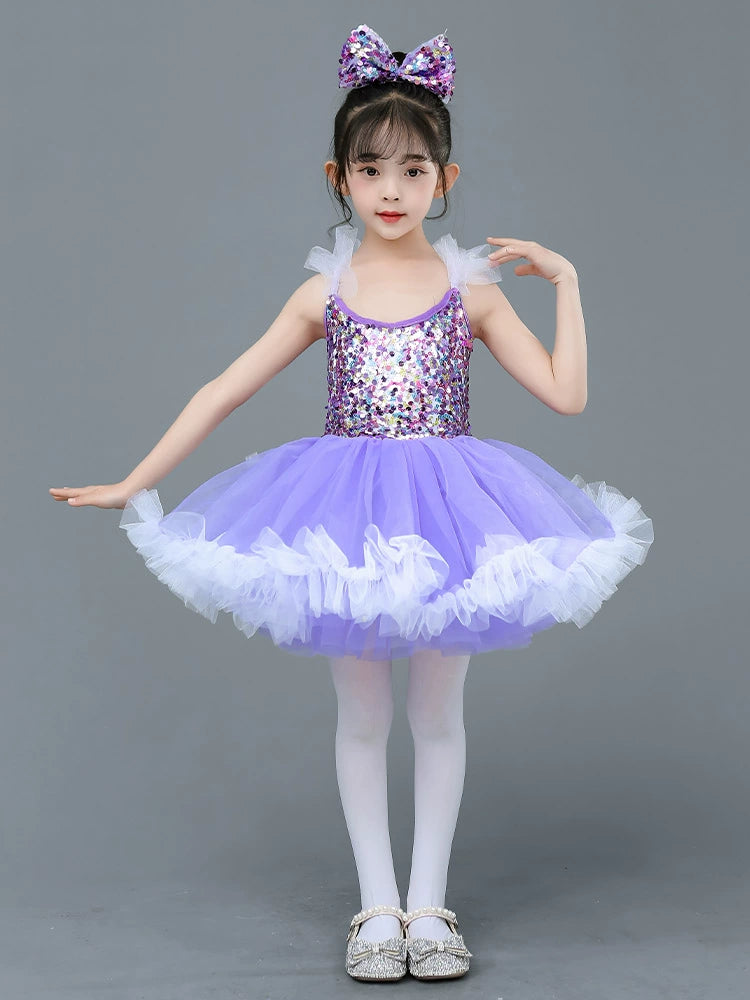Girls light purple sequined tutu skirt ballet princess dress kindergarten kids modern jazz dance costume Moderndancedress.com Girls light purple sequined tutu skirt ballet princess dress kindergarten kids modern jazz dance costume Moderndancedress.com