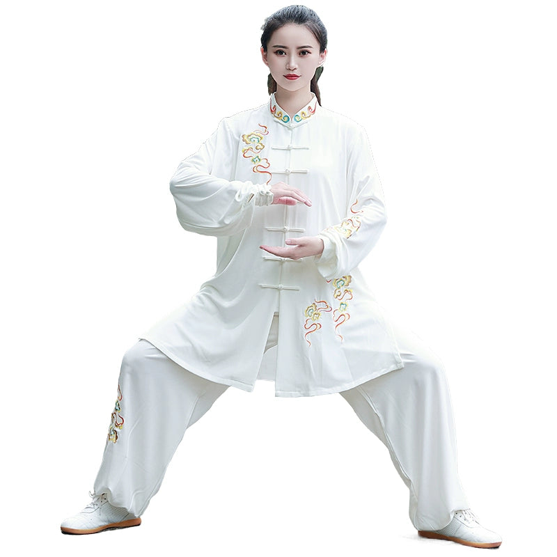 Tai Chi Clothing for Unisex Cotton Embroidered Wushu Martial Art Tai Jiquan Performance Uniforms - Moderndancedress.com