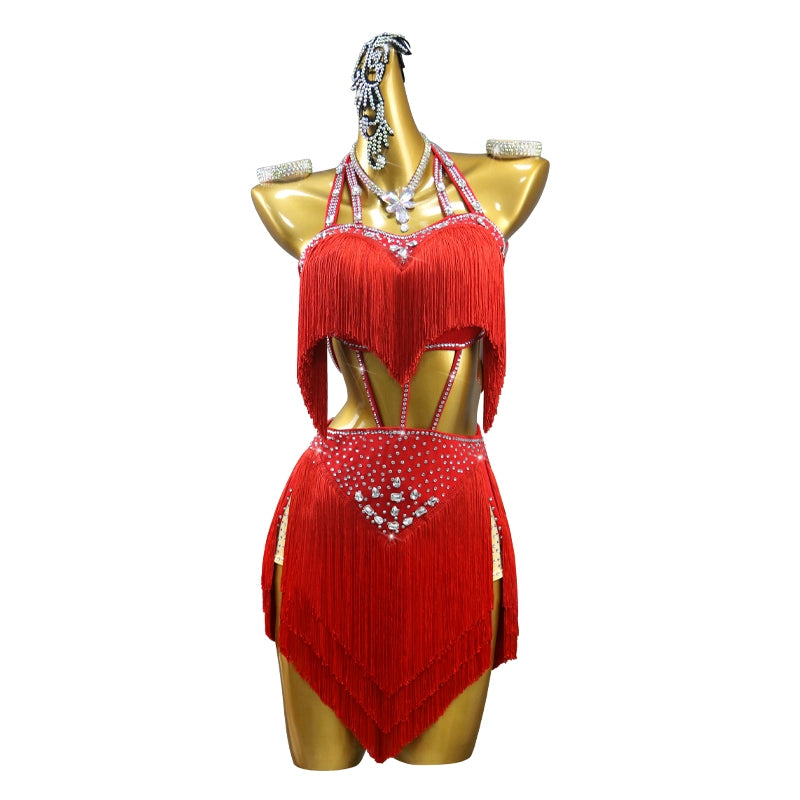 Red Professional Latin Dance Contest Performance Dresses for Women Girls Salsa Rumba Chacha Samba Tassel Skirt Blackpool Dancing Outfits Moderndancedress.com Red Professional Latin Dance Contest Performance Dresses for Women Girls Salsa Rumba Chacha Samba Tassel Skirt Blackpool Dancing Outfits Moderndancedress.com