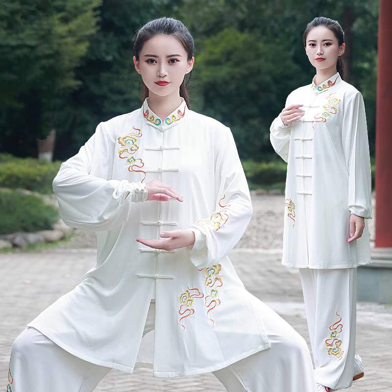 Tai Chi Clothing for Unisex Cotton Embroidered Wushu Martial Art Tai Jiquan Performance Uniforms - Moderndancedress.com