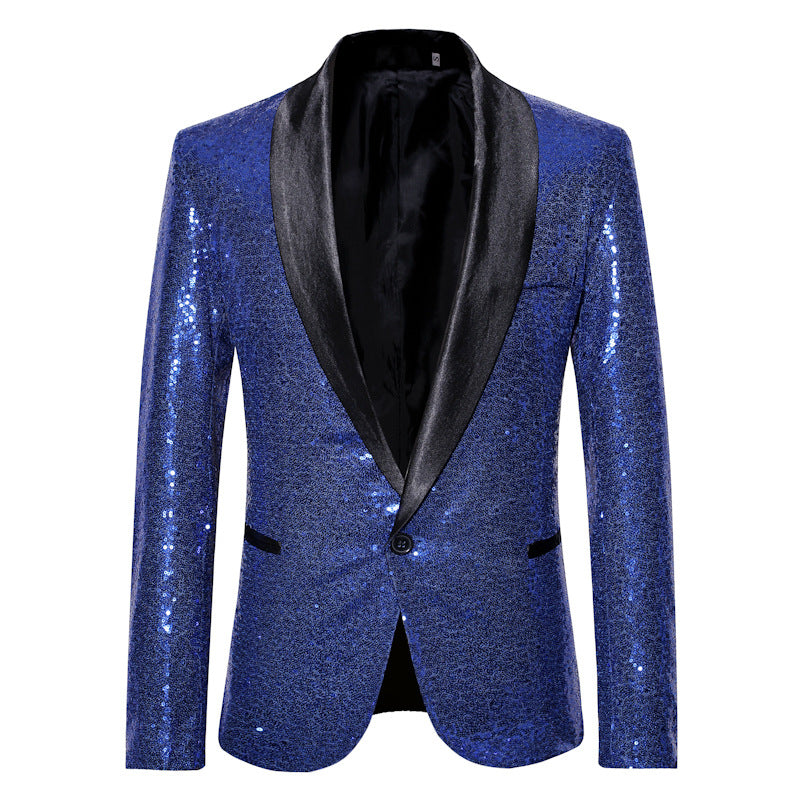Pink Gold  Silver Blue Sequins Jazz Dance Blazers for Men Youth Host Singers Choir Band Music Production Consert Party Performance Coats for Male - Moderndancedress.com