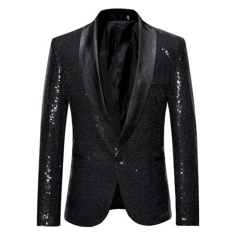 Pink Gold  Silver Blue Sequins Jazz Dance Blazers for Men Youth Host Singers Choir Band Music Production Consert Party Performance Coats for Male - Moderndancedress.com