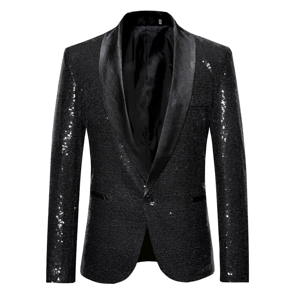 Pink Gold  Silver Blue Sequins Jazz Dance Blazers for Men Youth Host Singers Choir Band Music Production Consert Party Performance Coats for Male - Moderndancedress.com