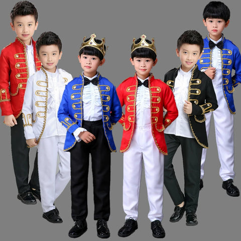 Boys Jazz Dance Costumes prince noble coat court performance suit, saxophone instrument performance suit chorus suit