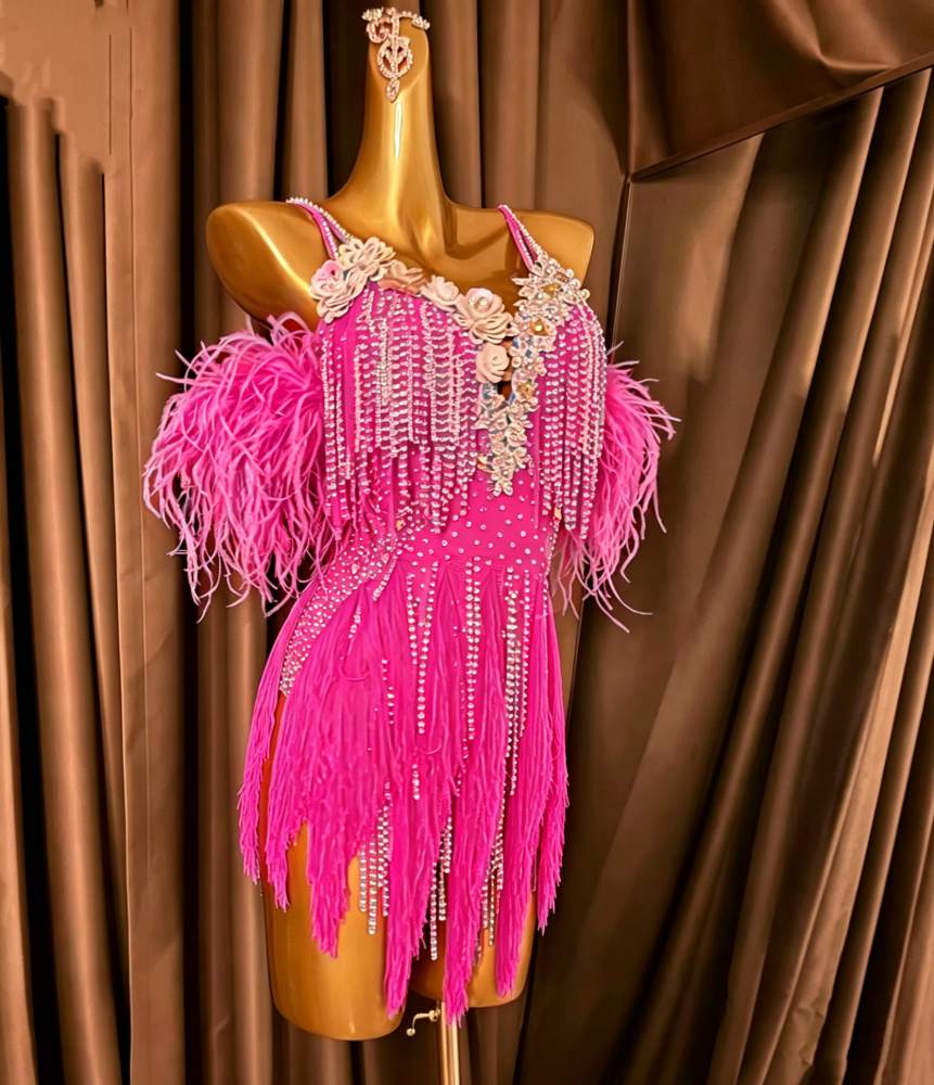 Custom Size Turquoise Competition Latin Dance Dress for Women Girls Salsa Chacha Blackpool Dance Costume
