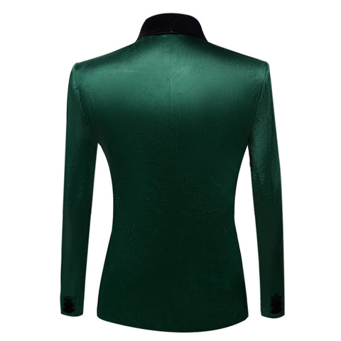 Men's green velvet green jazz dance blazer  singer host choir performance rave dance jackets wedding party groom wedding formal dress coat - Moderndancedress.com
