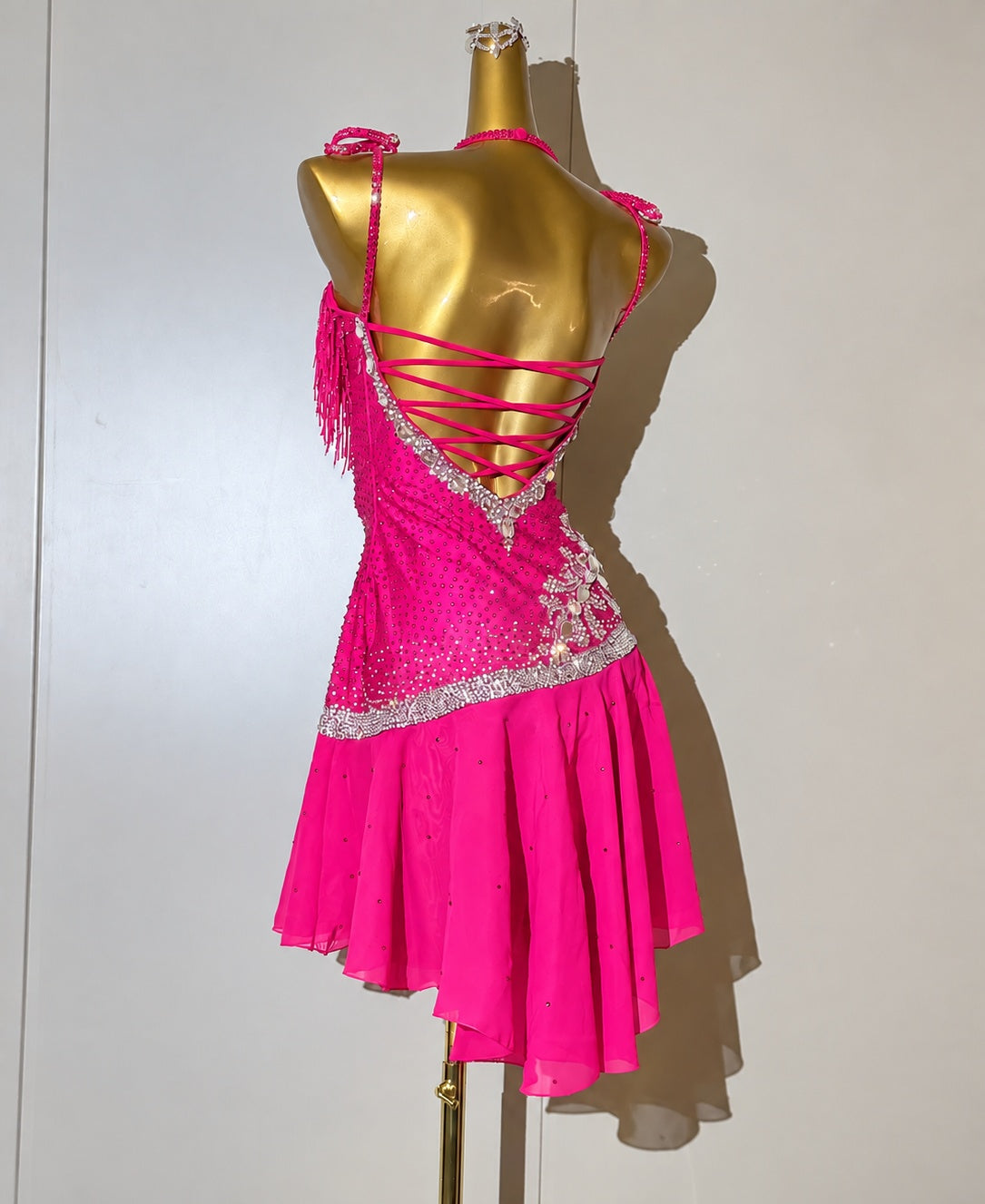 Custom Emerald Green Latin Dance Competition Dress Rhythm & Salsa Gown