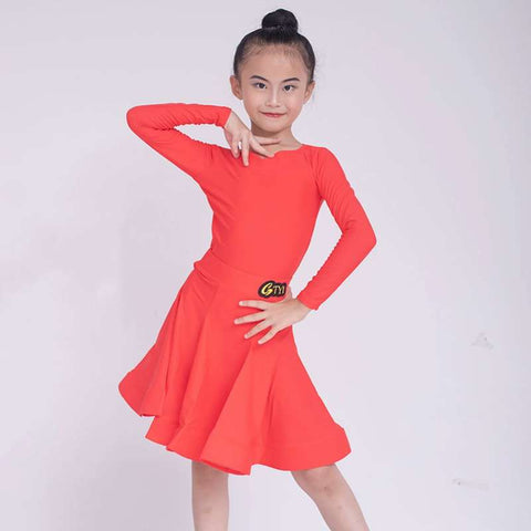 Children's Latin Dance dresses blue pink green Regulations Competition Uniforms Girls Professional Standards Grading Examination skirts - Moderndancedress.com