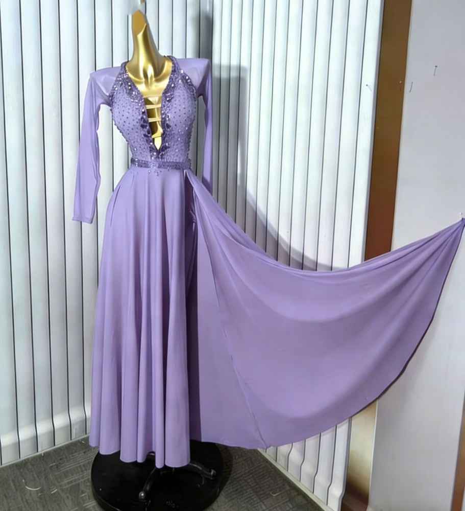 Custom Size Emerald Green American Smooth Competition Dress - Ballroom Waltz Dance Gown