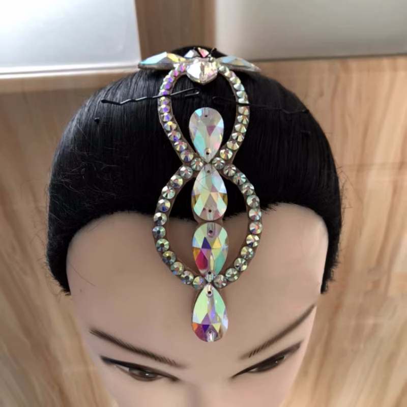 Latin dance  headdress for women girls kids rhinestones forehead headpiece hair accessories jewelry - Moderndancedress.com