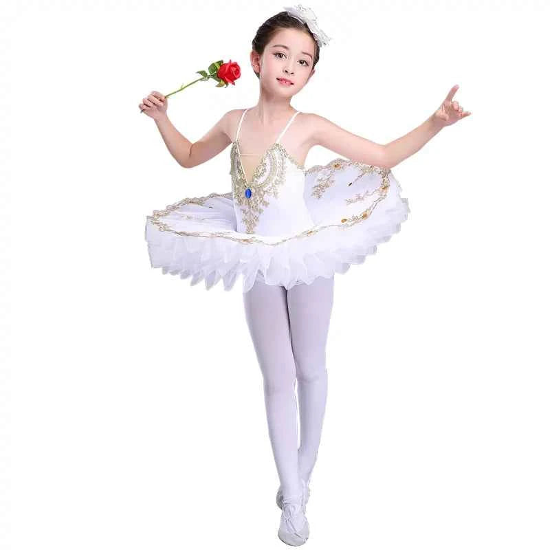 Children's little swan lake ballet dance dress costume ballet  TUTU skirts girls pettiskirt ballerina performance clothing - 