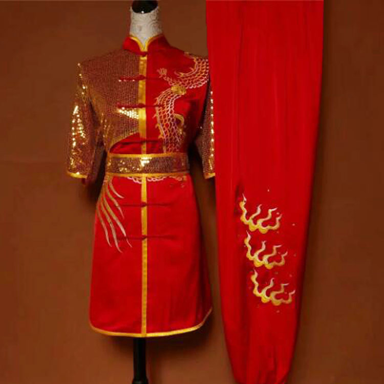 Chinese Wushu Costume Kungfu clothing Changquan Training Clothes Women Embroidery Dragon Performance Taekwondo Morning Training Clothes