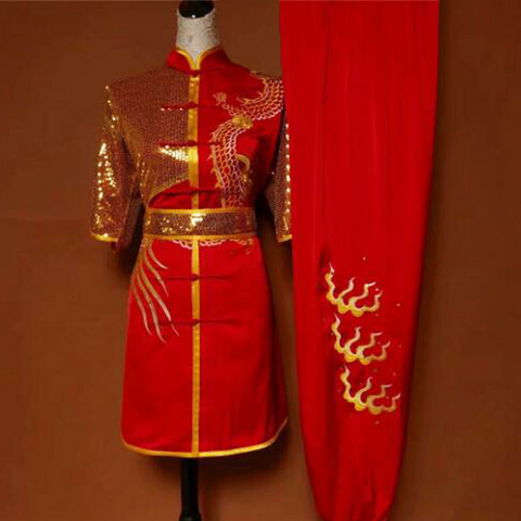 Chinese Wushu Costume Kungfu clothing Changquan Training Clothes Women Embroidery Dragon Performance Taekwondo Morning Training Clothes