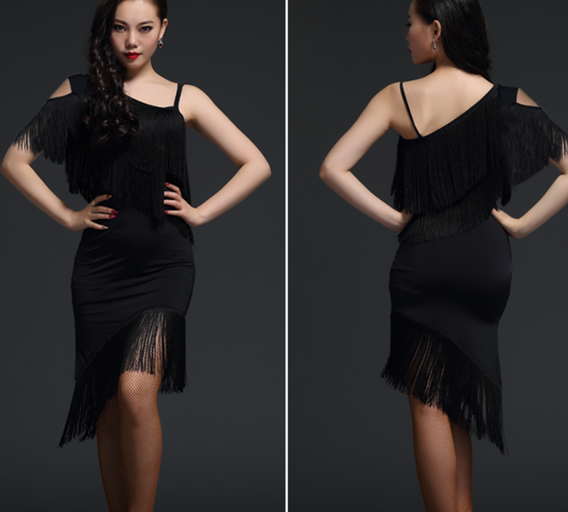 Latin dance costume female tassel costume dress dance costume exercise clothes - Moderndancedress.com