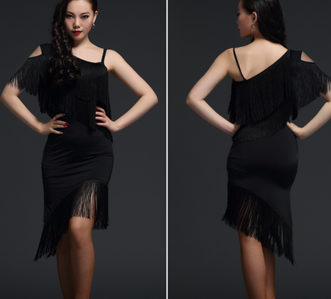 Latin dance costume female tassel costume dress dance costume exercise clothes - Moderndancedress.com