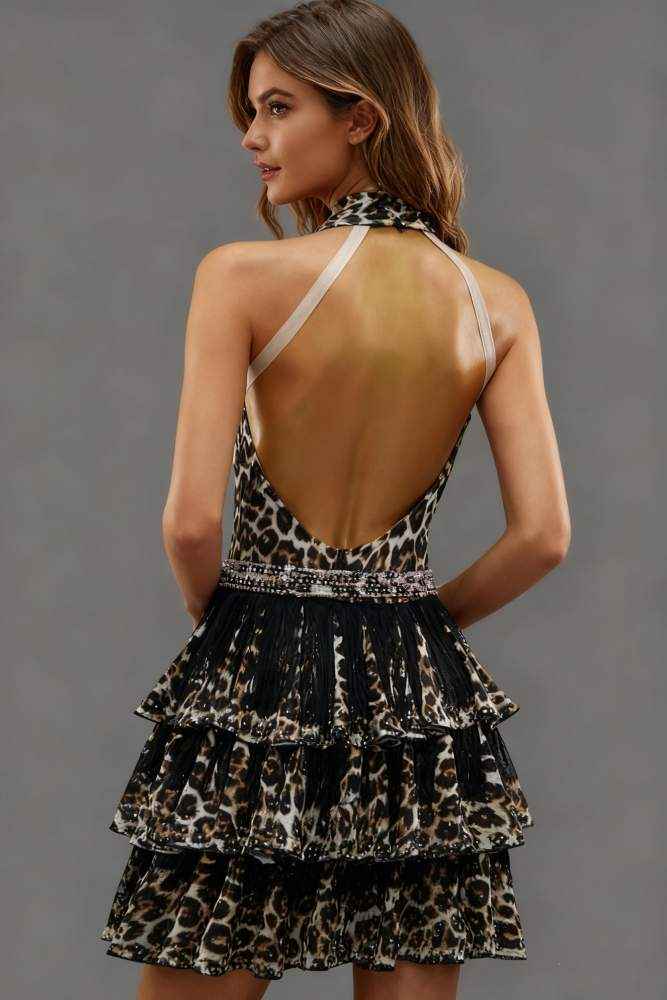 Custom Size Leopard Latin Dance Dresses for Women Girls Salsa Rumba Chacha Latin Dance Competition Performance Costumes