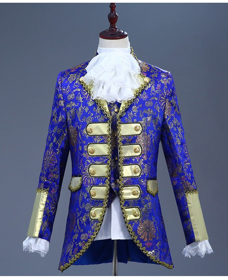 Christmas Court Men Suit European Style Prom Wedding Groomsman Formal dresses Singer Chorus Drama Outfit Studio Stage Costume - Moderndancedress.com