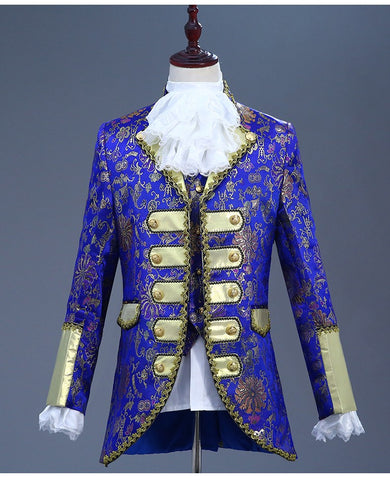 Christmas Court Men Suit European Style Prom Wedding Groomsman Formal dresses Singer Chorus Drama Outfit Studio Stage Costume - Moderndancedress.com