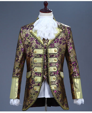 Christmas Court Men Suit European Style Prom Wedding Groomsman Formal dresses Singer Chorus Drama Outfit Studio Stage Costume - Moderndancedress.com