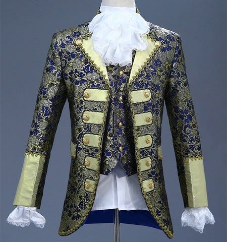 Christmas Court Men Suit European Style Prom Wedding Groomsman Formal dresses Singer Chorus Drama Outfit Studio Stage Costume - Moderndancedress.com