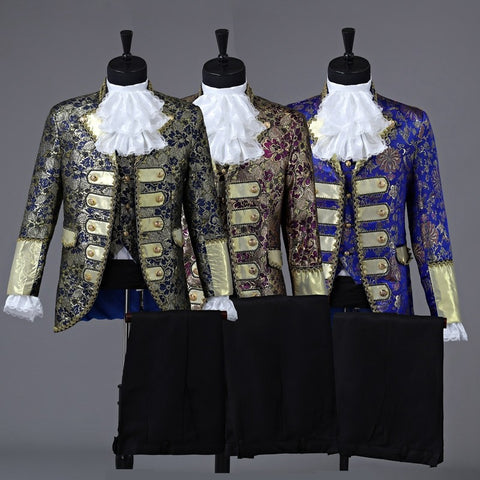 Christmas Court Men Suit European Style Prom Wedding Groomsman Formal dresses Singer Chorus Drama Outfit Studio Stage Costume - Moderndancedress.com