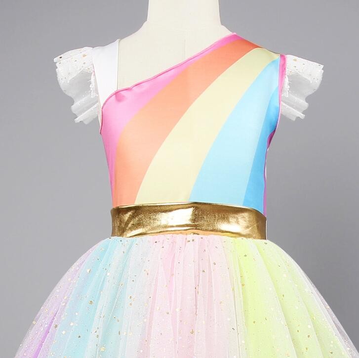 Baby Kids Dresses For Girls Unicorn Party Dress Christmas Dress Rainbow Tulle Children Clothing Halloween Costume 3 4 6 8 Years - Moderndancedress.com