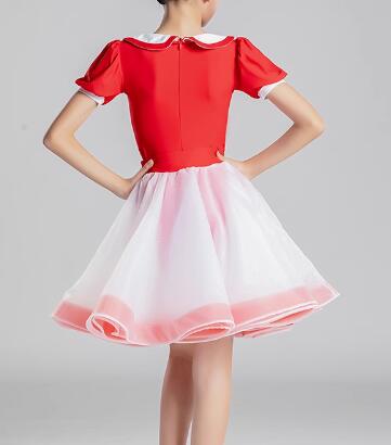 Children Red Latin Dance Dresses for Kids Girls Ballroom Latin Salsa Competition Costume Festive Latin Dance Clothes for Kids - Moderndancedress.com