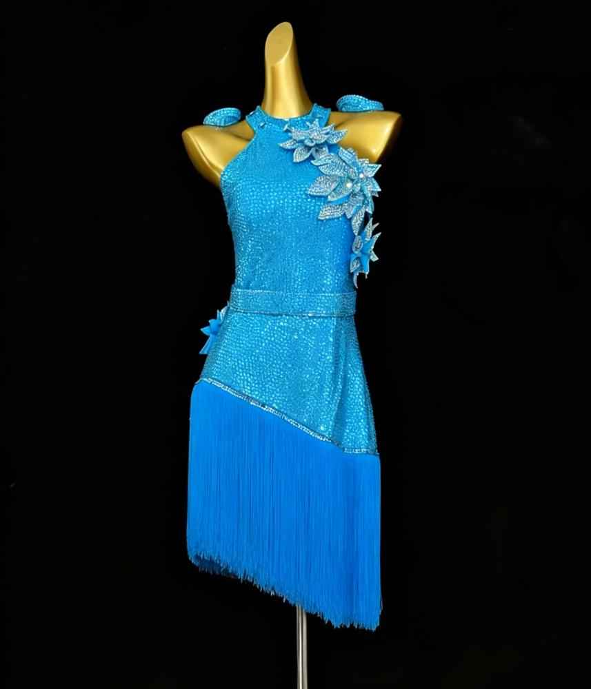 Custom Size Neon Yellow Competition Latin Dance Dress Blackpool Salsa Chacha Rumba Professional Dance Costume