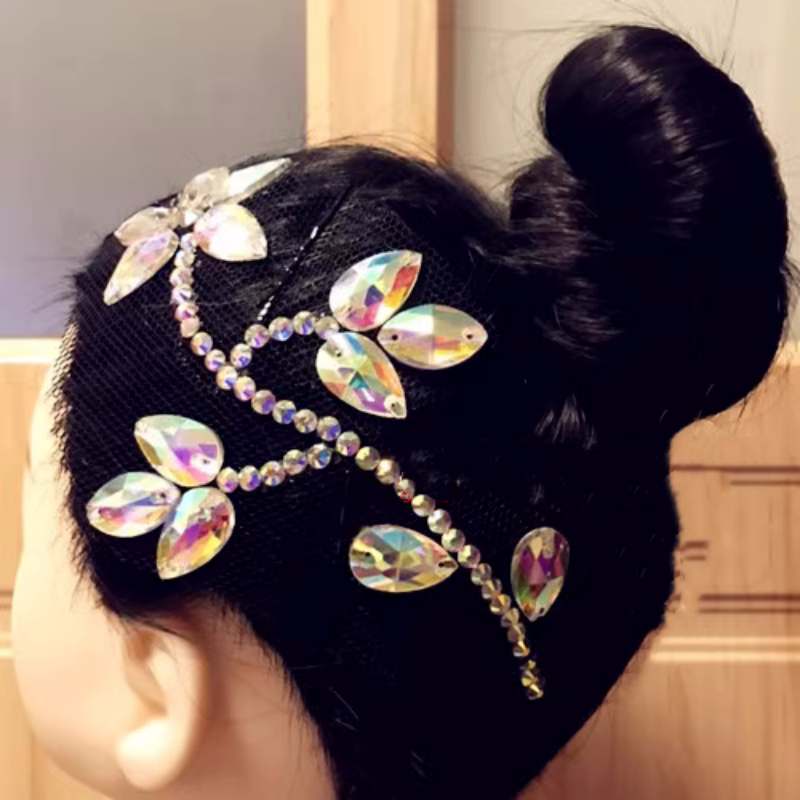 Female adult kids diamond Latin ballroom dance headdress bling stones Modern  performance hair accessories headpiece jewelry - Moderndancedress.com