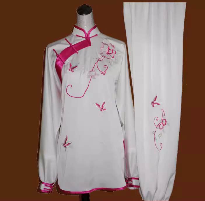 Custom size Tai Chi clothing for women wushu chinese kungfu  performance  Butterfly Play Peony martial art Team Performance uniforms - Moderndancedress.com