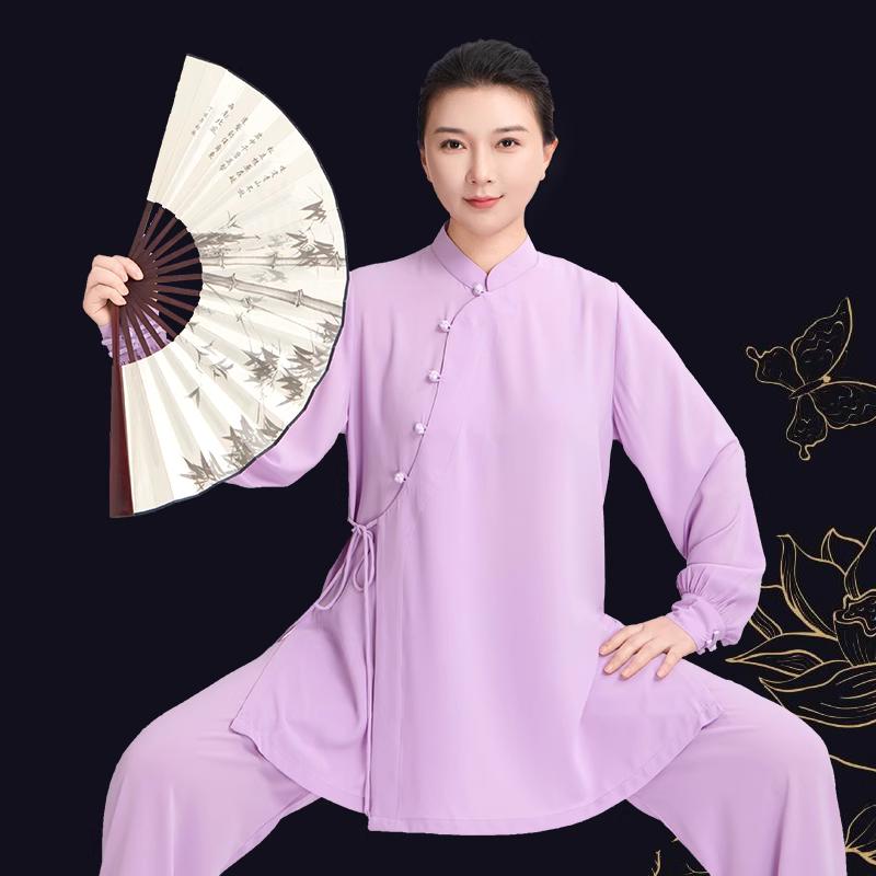 Dark Green Tai Chi Clothing for Women Cotton Chinese KungFu Uniforms Wushu Martial Arts Baduanjin Practice Clothes - Moderndancedress.com