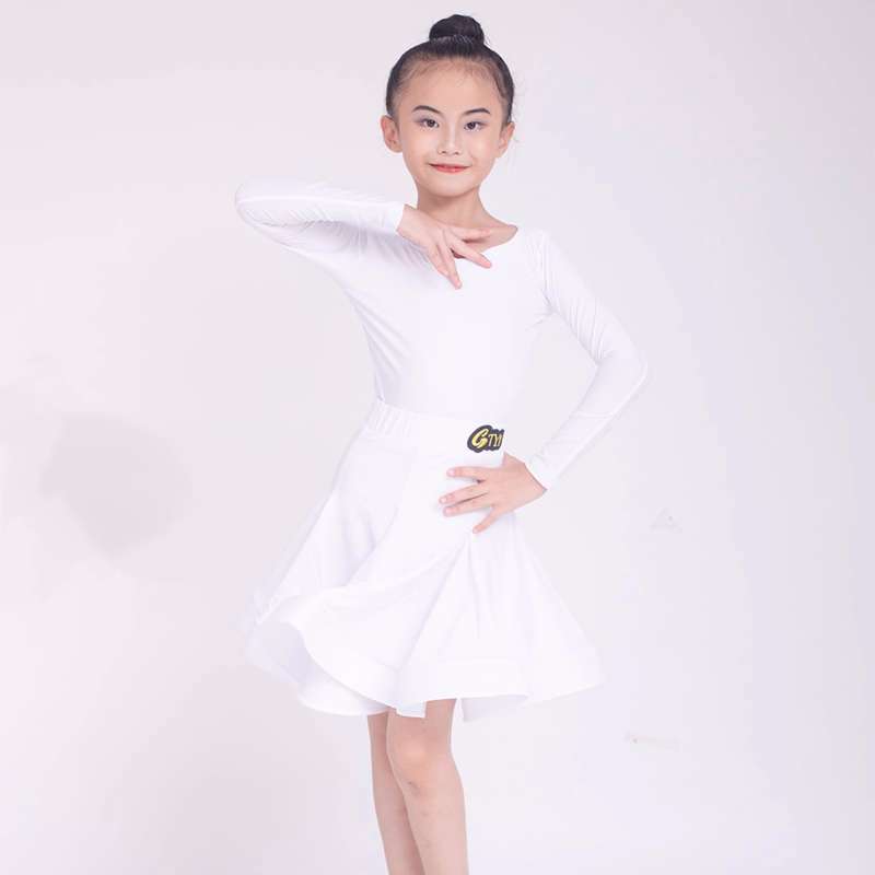 Children's Latin Dance dresses blue pink green Regulations Competition Uniforms Girls Professional Standards Grading Examination skirts - Moderndancedress.com
