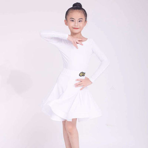 Children's Latin Dance dresses blue pink green Regulations Competition Uniforms Girls Professional Standards Grading Examination skirts - Moderndancedress.com