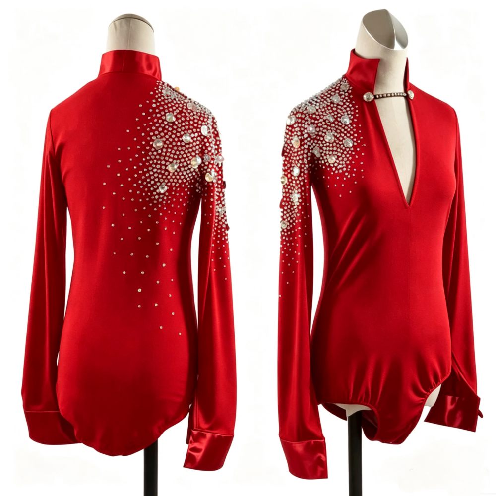 Custom Size Men's Latin Dance Shirts Pink Black Diamond Boys Professional Ballroom Waltz Tango Flamenco Chacha Dancing Body Shirt