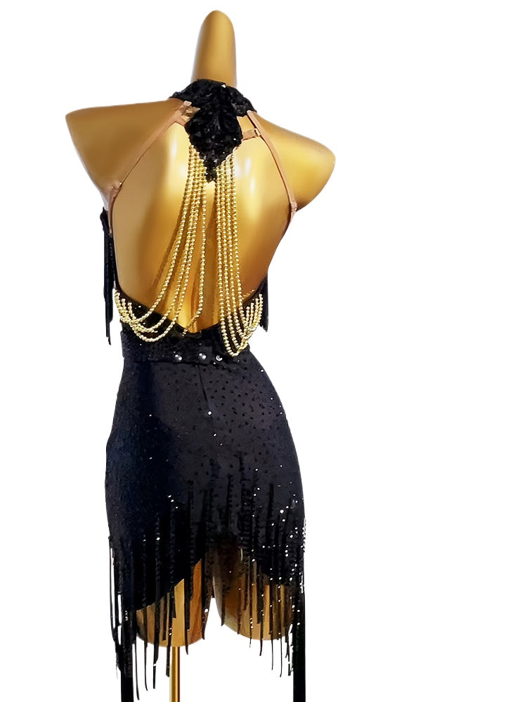 Custom Size Latin Dance Dresses for Women Girls Red Black Competition Salsa Rumba Chaccha Latin Performance Costumes