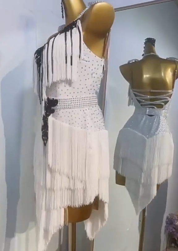 Custom Size Orange Fringe Competition Latin Dance Dresses for Women Girls Salsa Rumba Chacha Blackpool Dancingh Performance Clothing - Moderndancedress.com