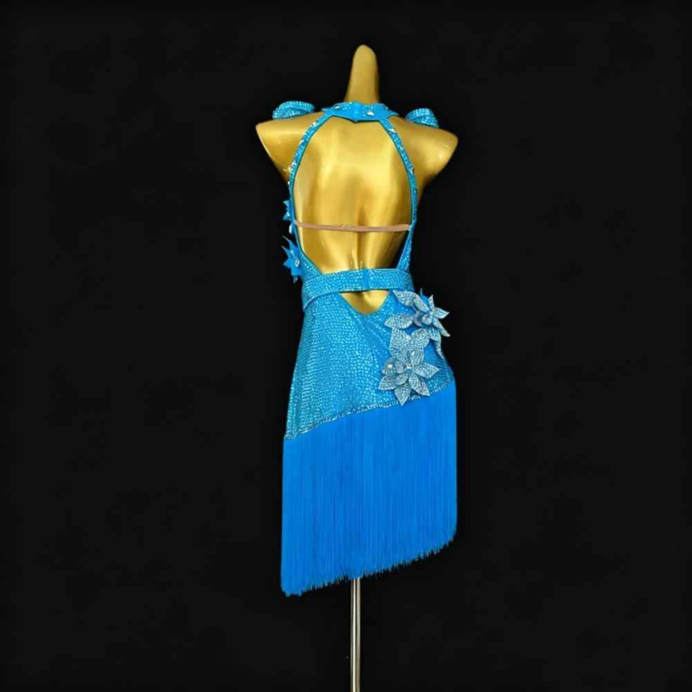Custom Size Neon Yellow Competition Latin Dance Dress Blackpool Salsa Chacha Rumba Professional Dance Costume