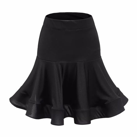 Girls Red Neon Green Black Latin Dance Skirt Kids Children Practice White Latin Salsa Chacha Dancing Skirt - Moderndancedress.com