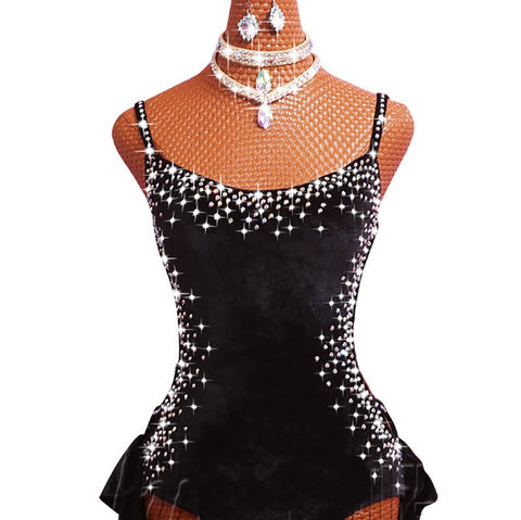 Latin Dance Dresses For Women S-L Milk Silk Lace Sexy Salsa Fringe Skirt Evening Dress Ballroom Competition Clothes - 