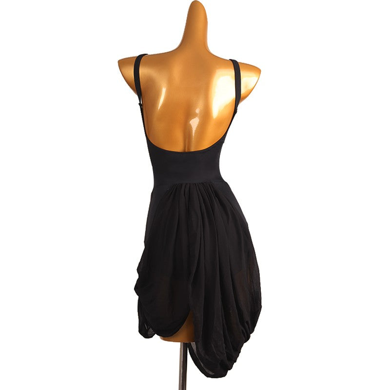 Black red royal blue fringe latin ballroom dance dresses for women girls salsa rumba chacha ballroom dance costumes modern dance wear for female - Moderndancedress.com