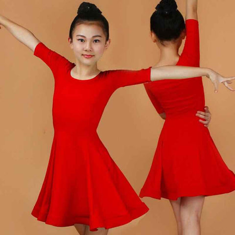 Children girls mint color ballroom latin dance dress green pink blue girls latin sexy dirls kids latin dancing dress For Stage performance - Moderndancedress.com