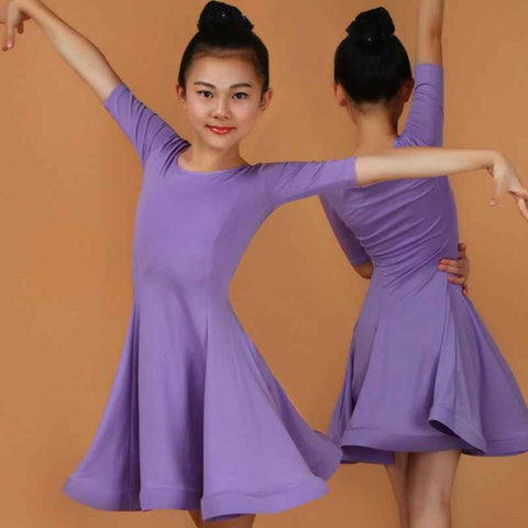 Children girls mint color ballroom latin dance dress green pink blue girls latin sexy dirls kids latin dancing dress For Stage performance - Moderndancedress.com